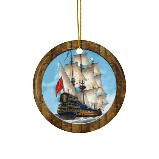 Sailing Ships Ceramic Disc Ornament          Item #8269505