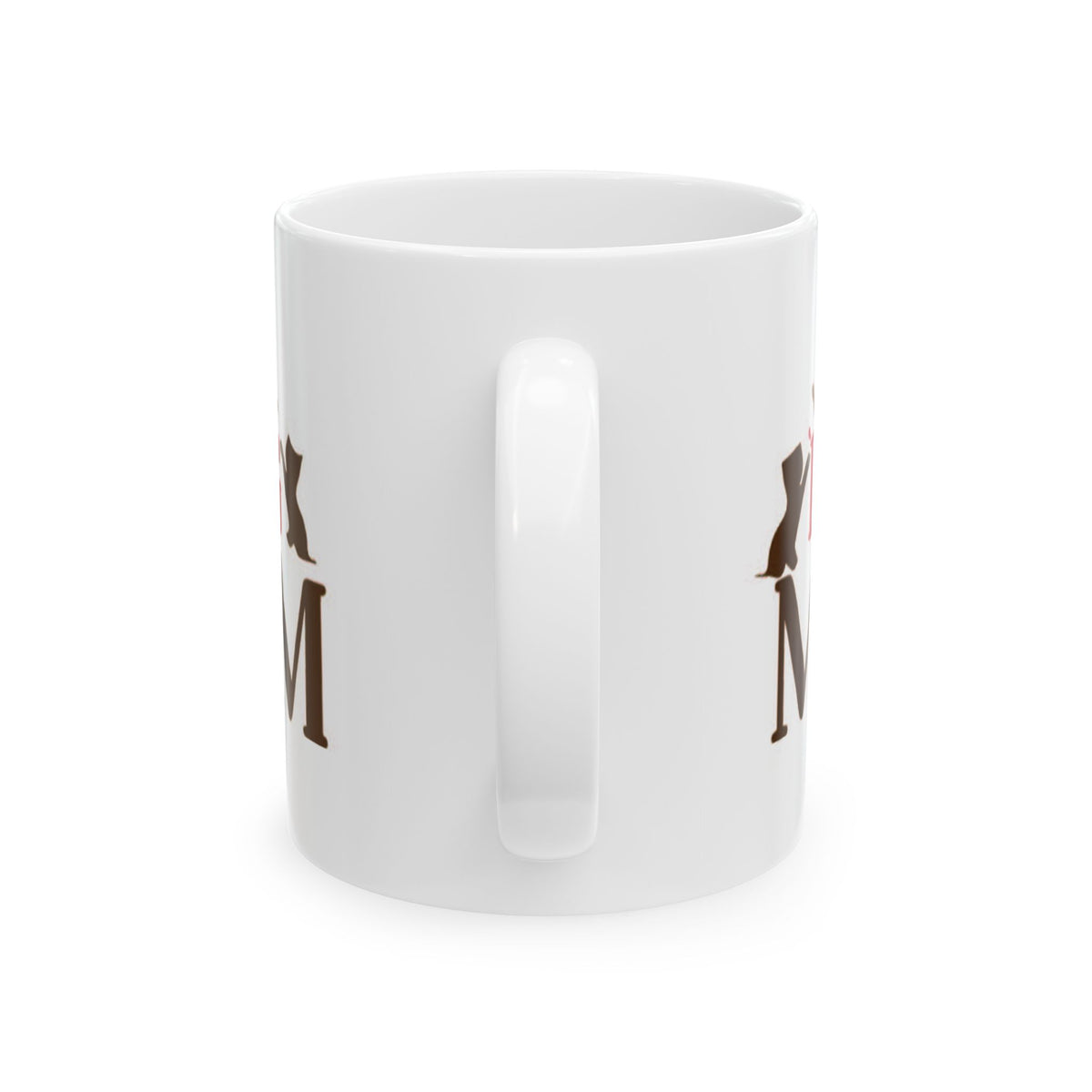 Dog Mom Ceramic Mug – Cute Paw Print & Silhouette Coffee Cup 11oz    Item #980944