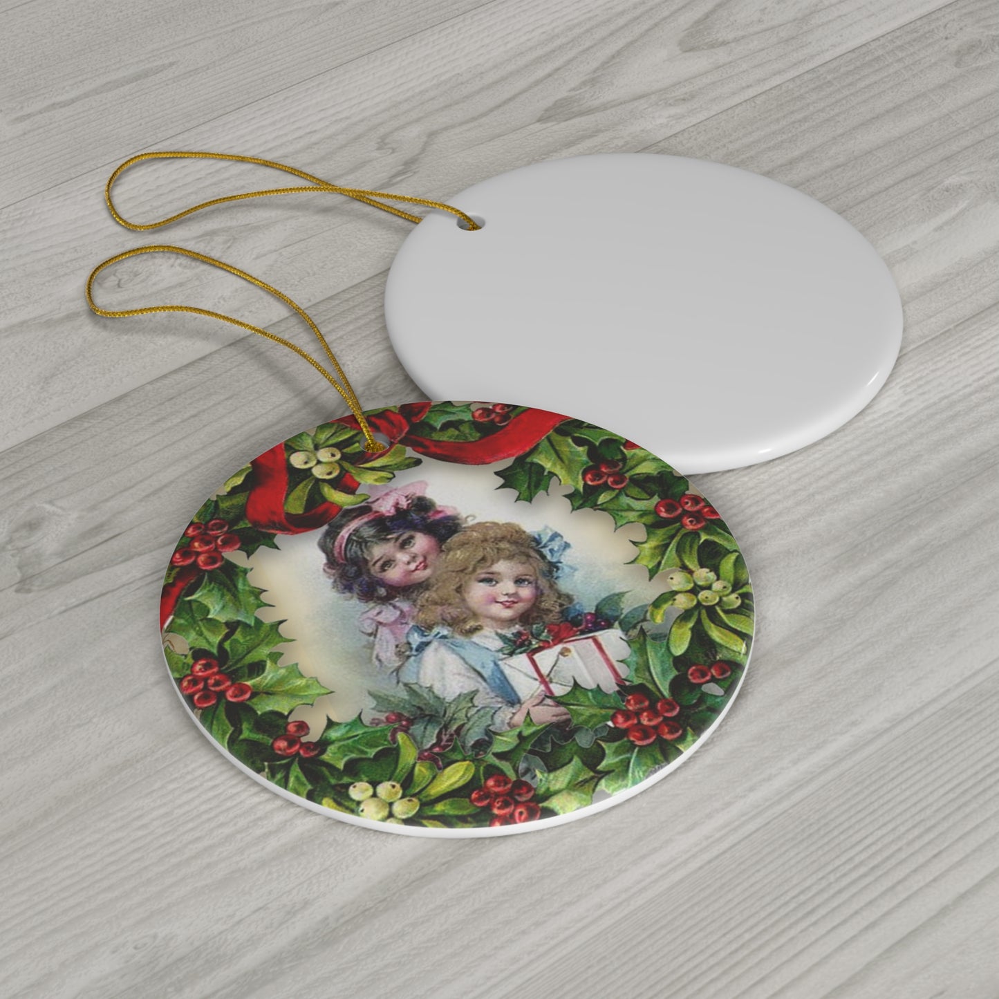 Christmas Scene Ceramic Disc Ornament     Item #2619941