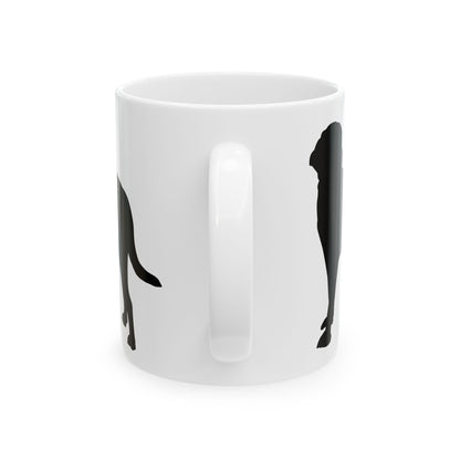 Silhouette Labrador Dog Ceramic Mug – Black Dog Silhouette Coffee Cup 11oz   Item #28146