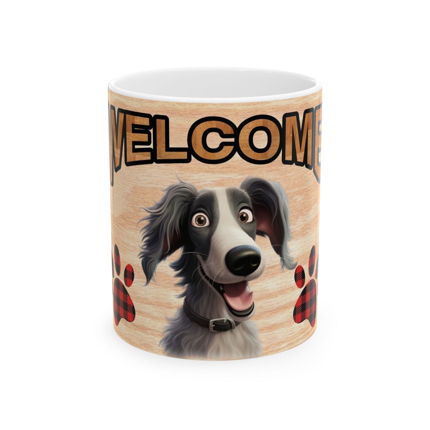 Copy of Welcome Dog Illustration Ceramic Mug – Cute Paw Print Coffee Cup 11oz    Item #532783