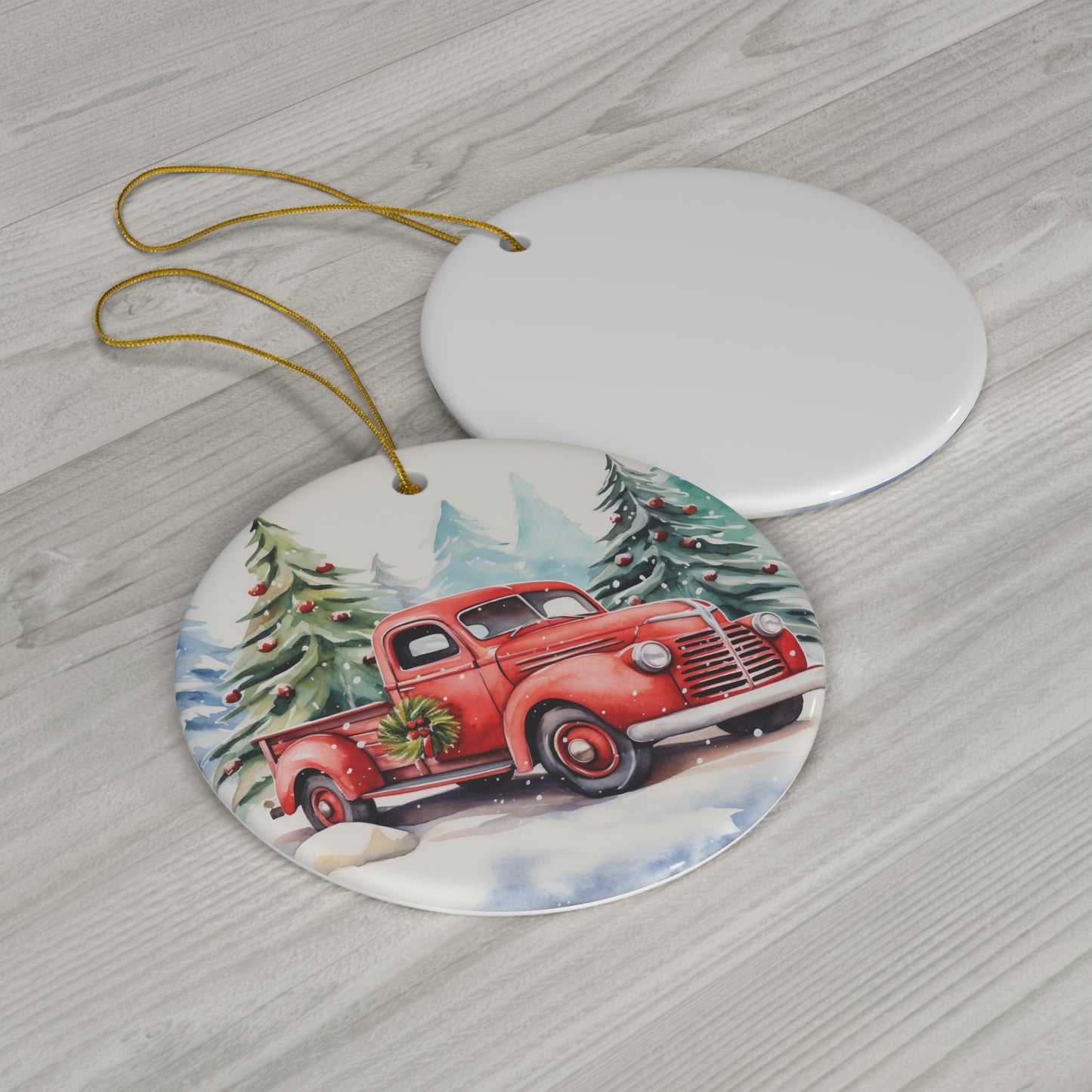 Ceramic Ornament - Red Truck     Item #1553953