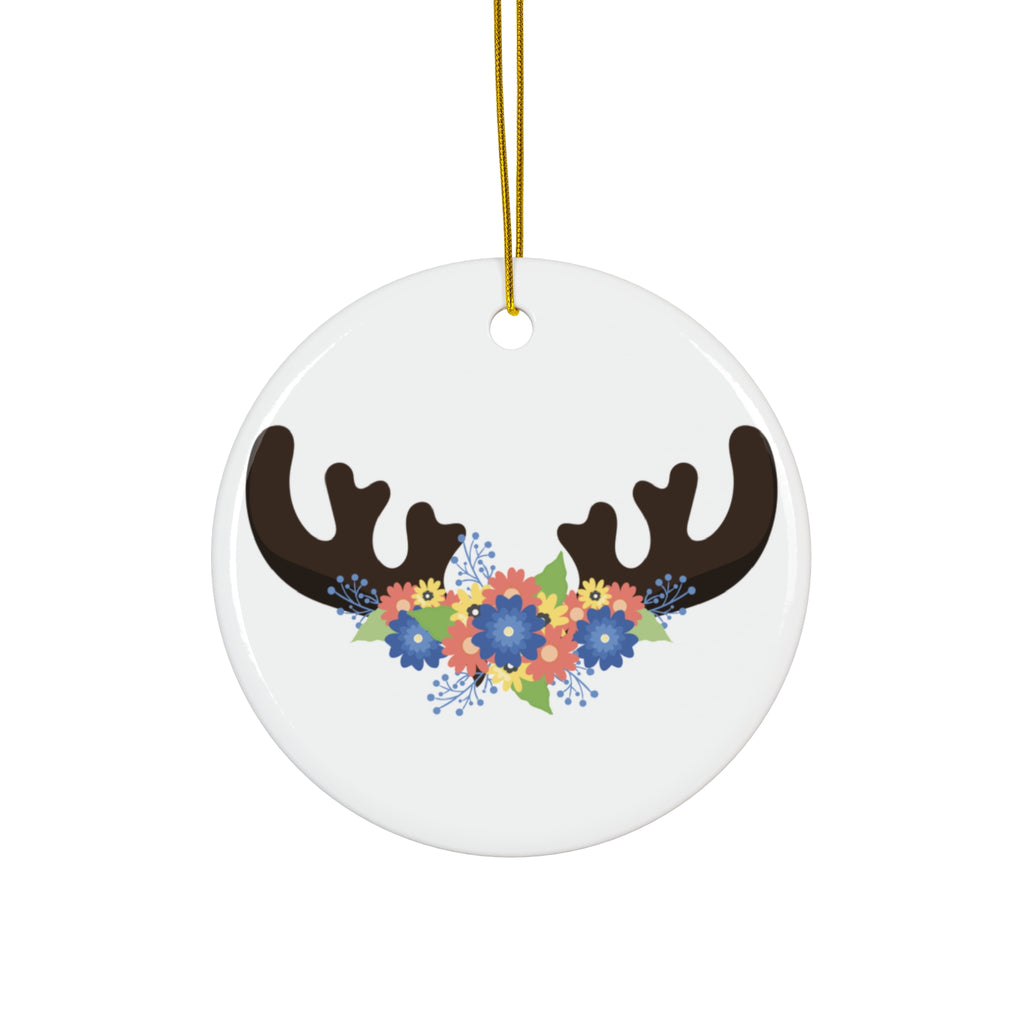 Floral Deer Ceramic Ornament     Item #4560961 - Buckshot's Bargain Barn