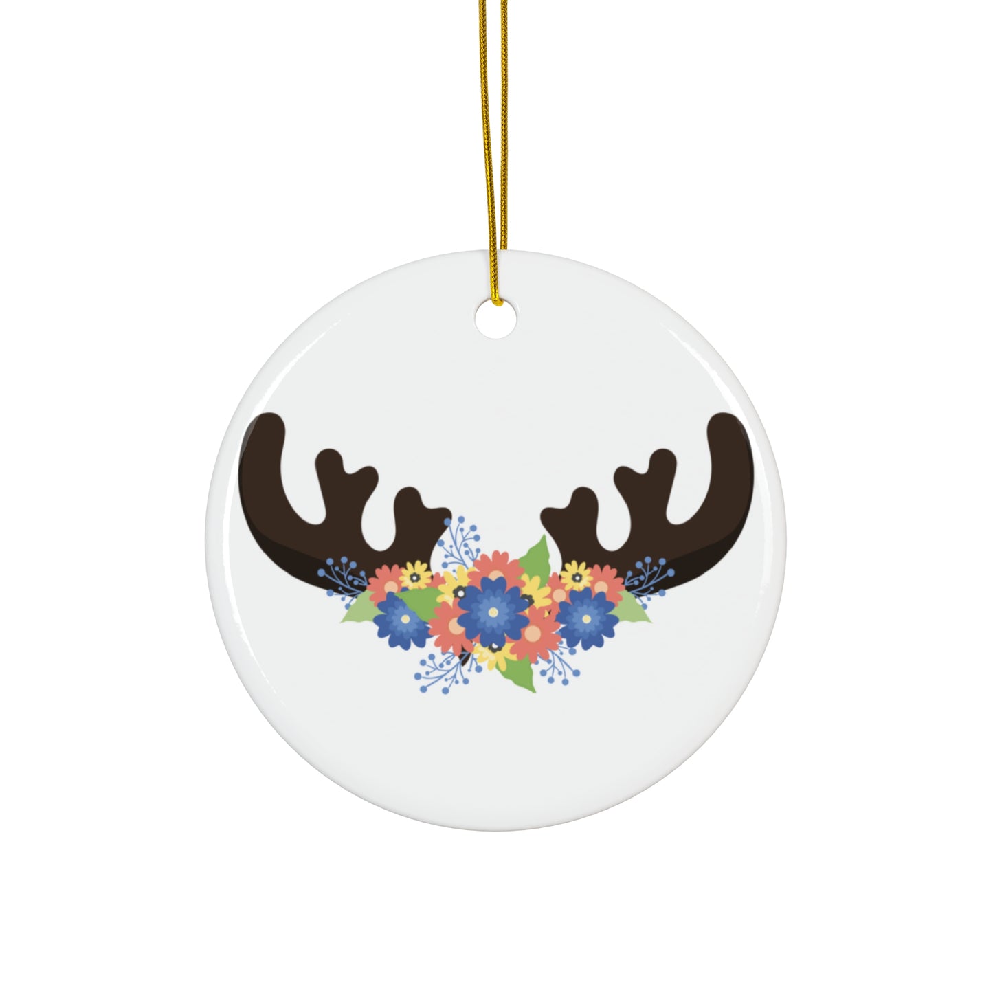 Floral Deer Ceramic Ornament     Item #4560961