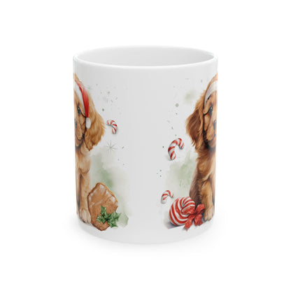 Christmas Puppy Candy Cane Ceramic Mug 11oz  Item #31337