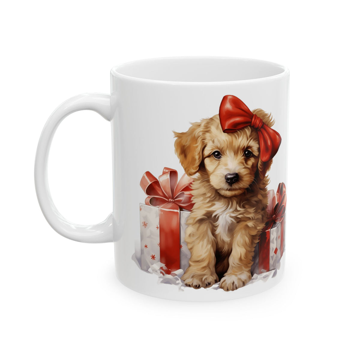 Festive Christmas Dog With Presents Ceramic Mug 11oz    Item #587318