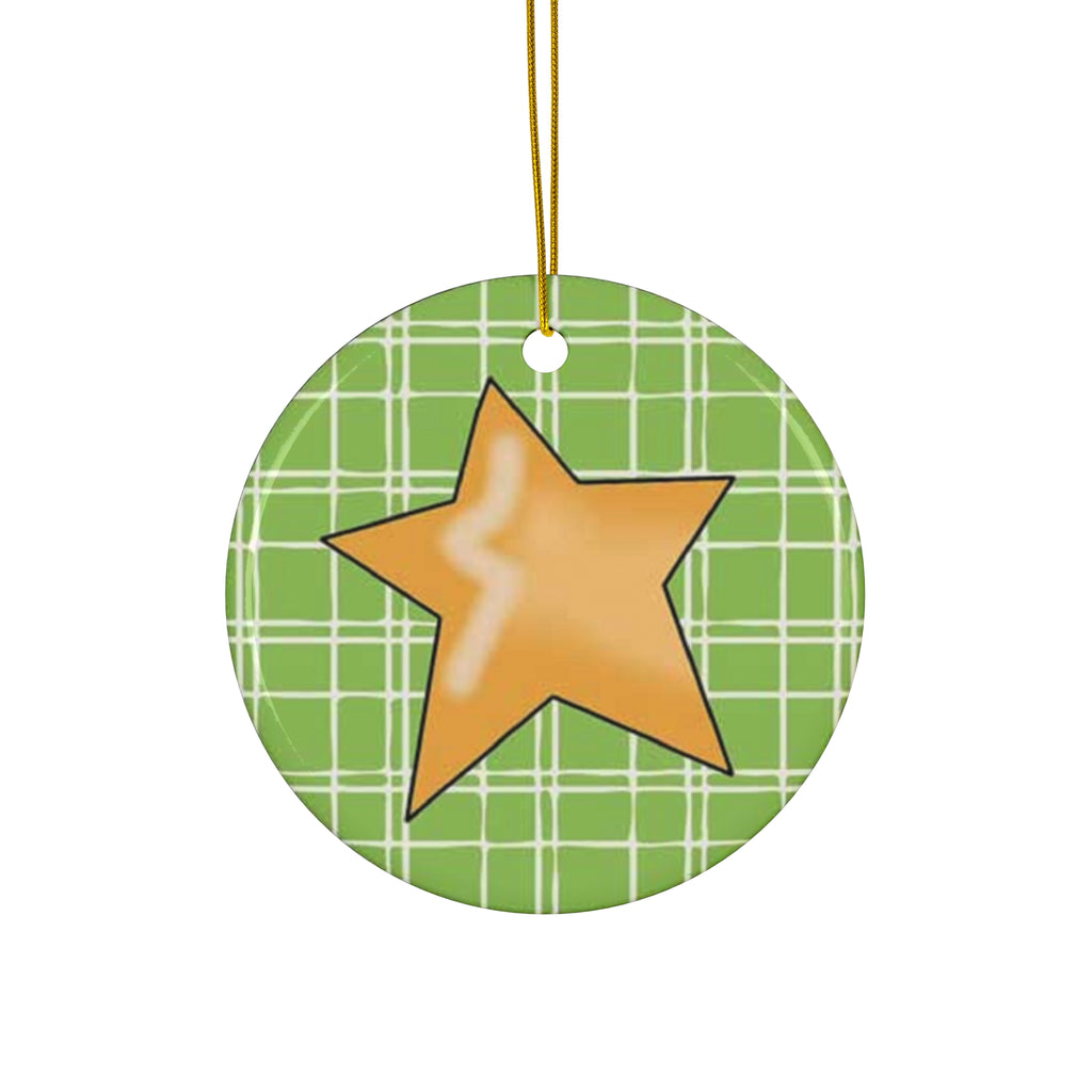 Star Ceramic Disc Ornament         Item #3445253 - Buckshot's Bargain Barn