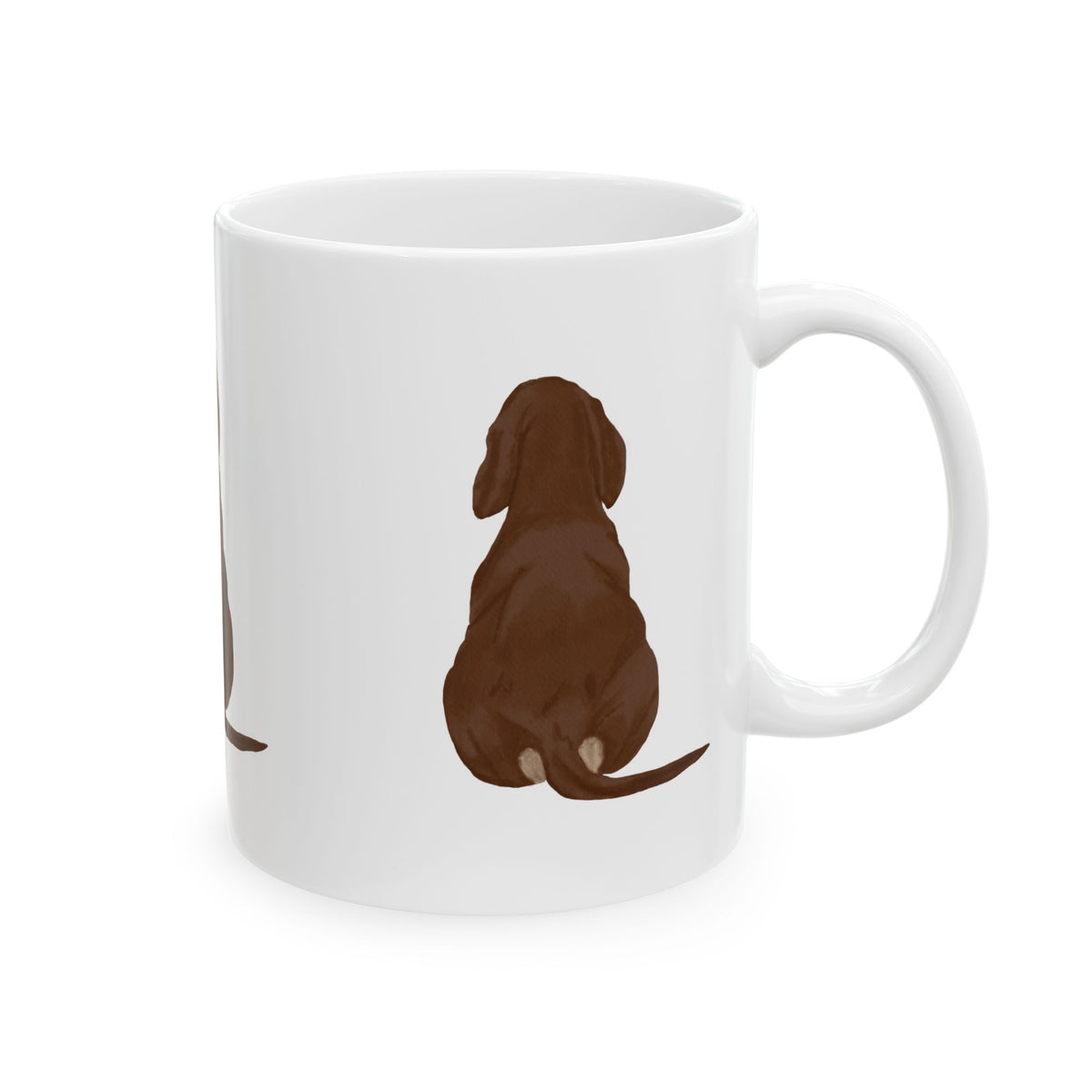Dog Silhouette Mug – Back View Ceramic Coffee Cup 11oz    Item #721616