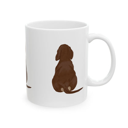 Dog Silhouette Mug – Back View Ceramic Coffee Cup 11oz    Item #721616