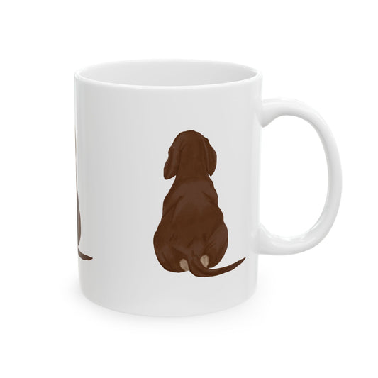 Dog Silhouette Mug – Back View Ceramic Coffee Cup 11oz    Item #721616