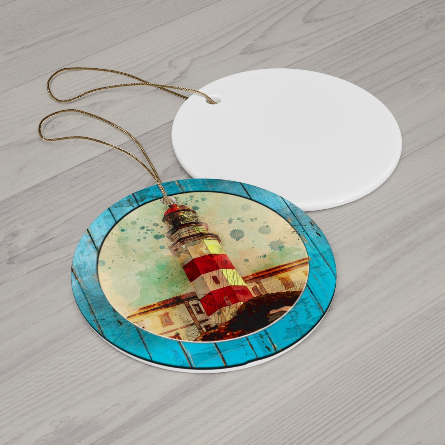 Lighthouse Ceramic Disc Ornament       Item #4118347