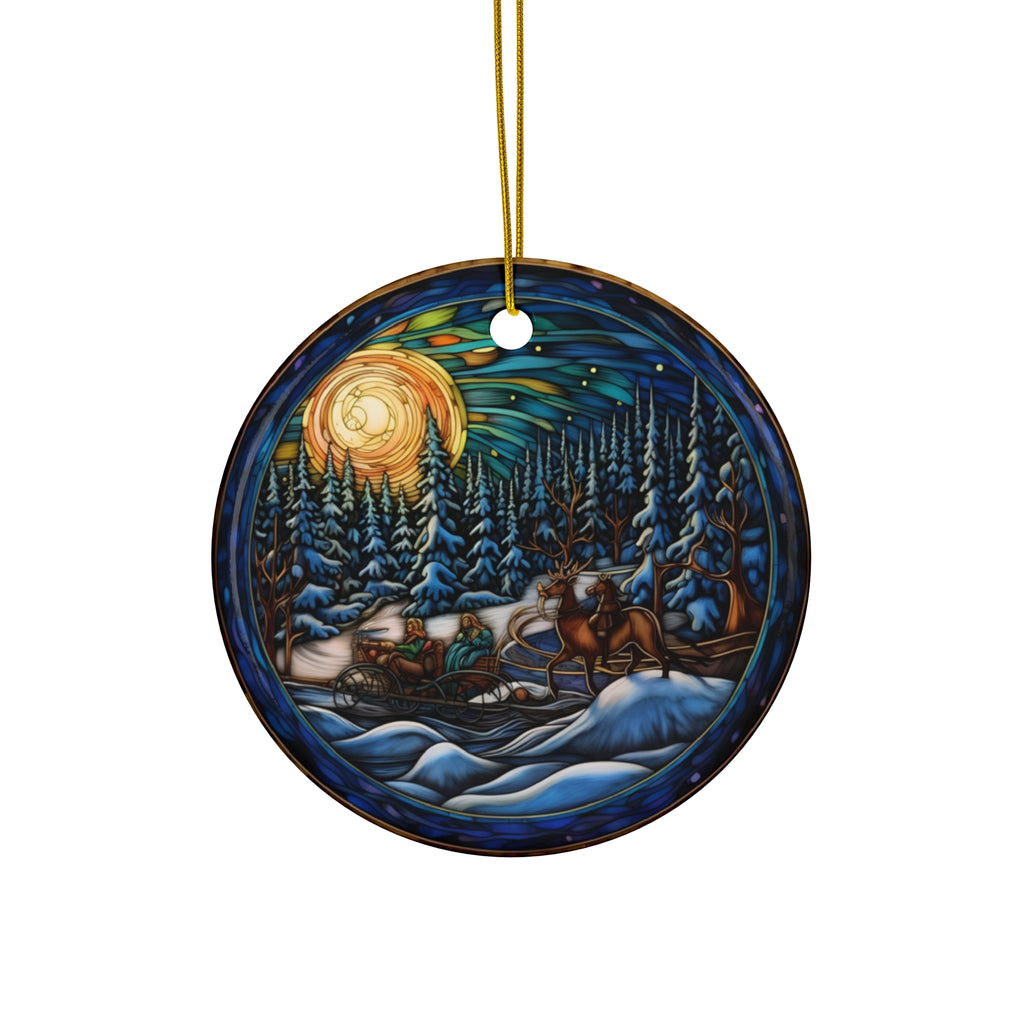 Sleigh Ride Ceramic Ornament         Item #693238 - Buckshot's Bargain Barn