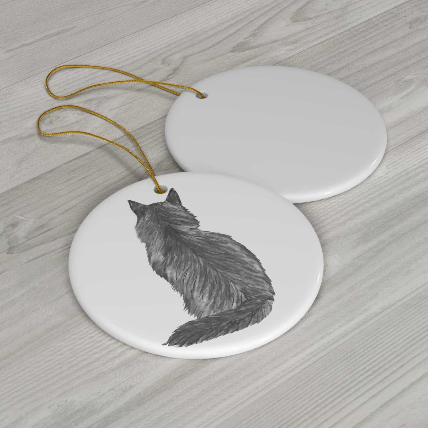 Cat Ceramic Disc Ornament - Cat     Item #2725985