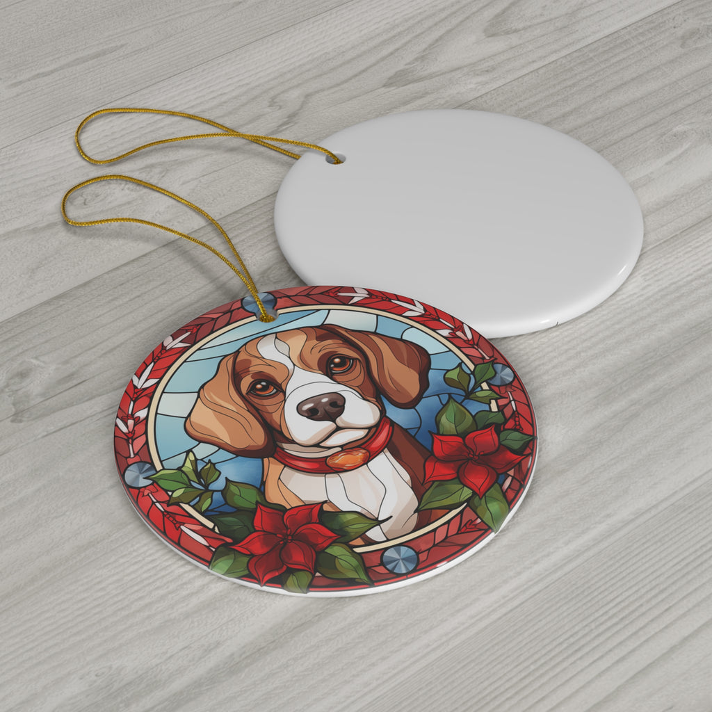 Christmas Dog Ceramic Ornament        Item #2312111 - Buckshot's Bargain Barn