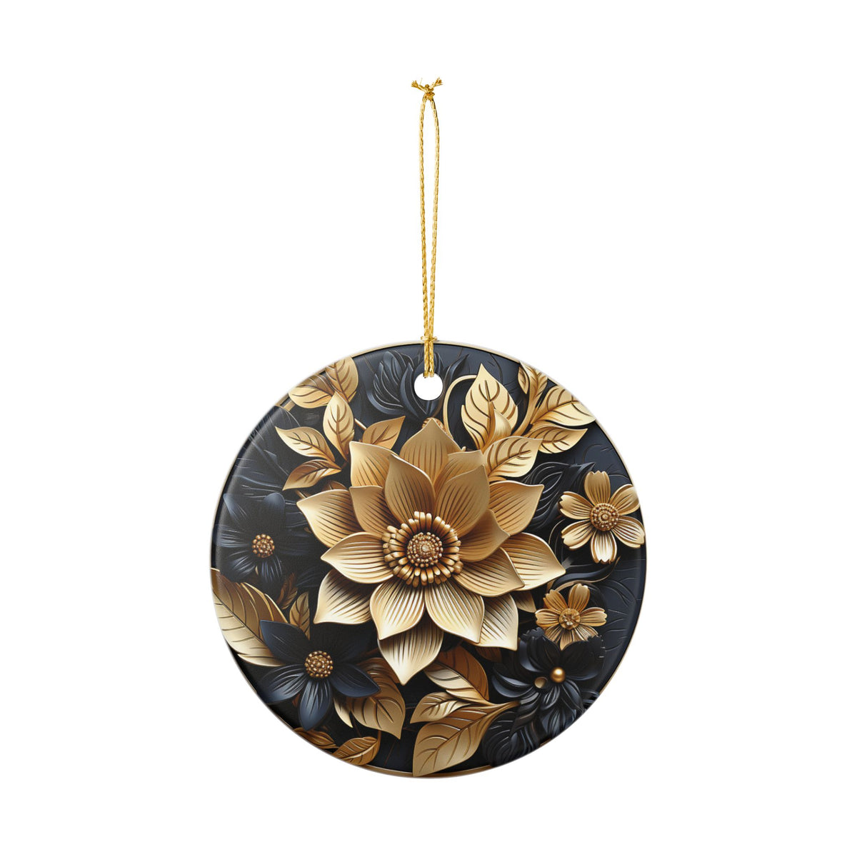 Elegant Floral Ceramic Ornament – Botanical Home Decor    Item #49221