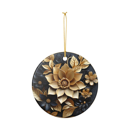 Elegant Floral Ceramic Ornament – Botanical Home Decor    Item #49221