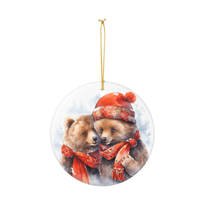 Woodland Bear Couple Christmas Ornament    Item #9274