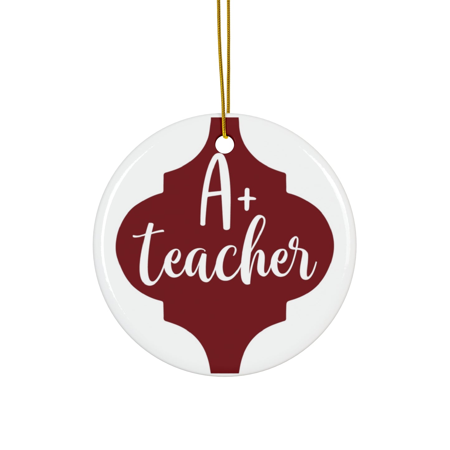 A+ Teacher Ceramic Disc Ornament           Item #1254466