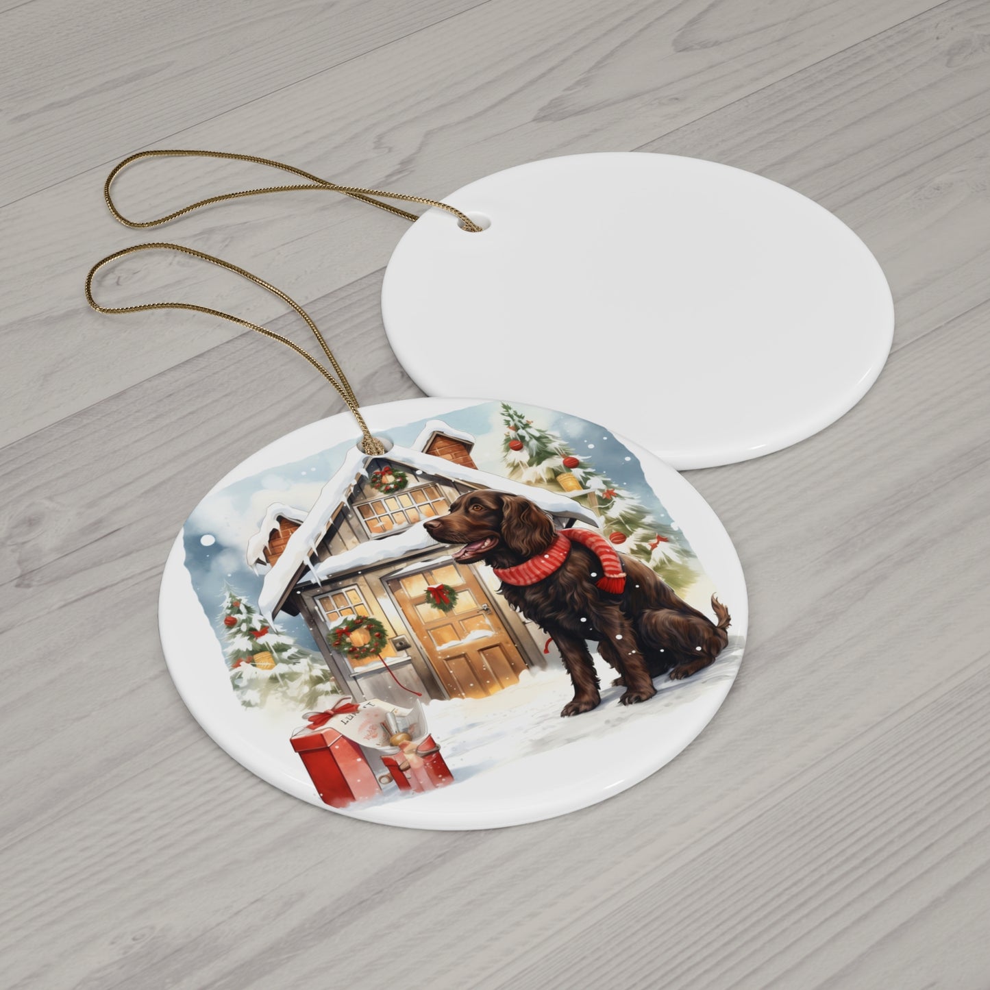 Christmas Dog Ceramic Disc Ornament                  Item #662999