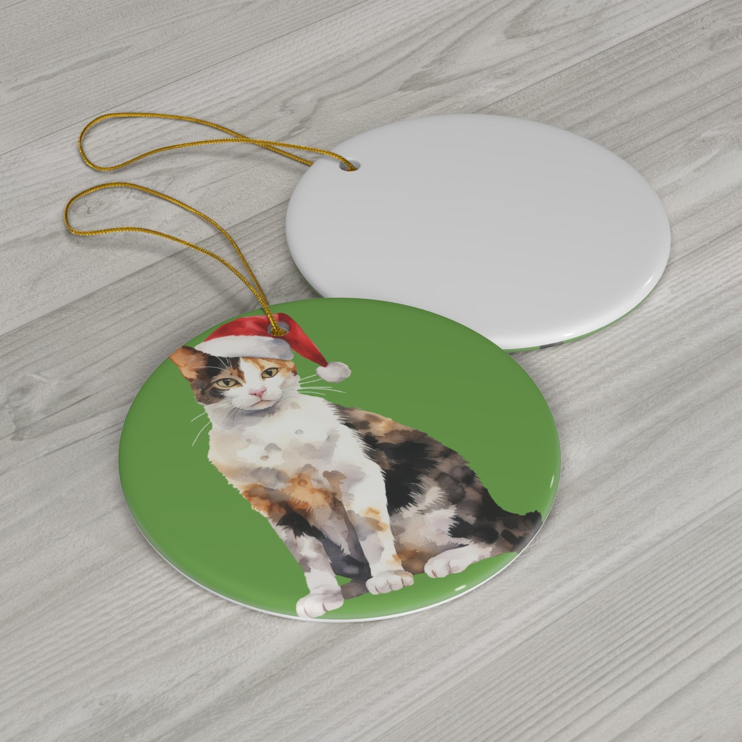 Ceramic Ornament - Japanese Bobtail Xmas Cat    Item #9384963