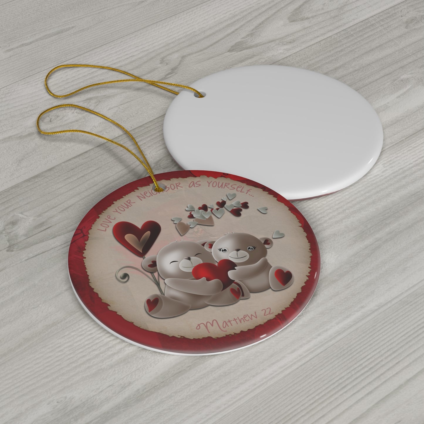 Bear Ceramic Disc Ornament         Item #37785