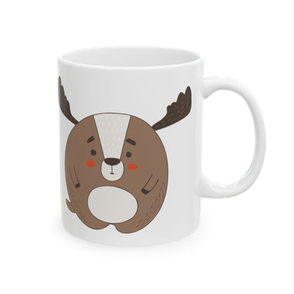 Cute Moose Ceramic Mug – Adorable Woodland Animal Coffee Cup 11oz    Item #634827