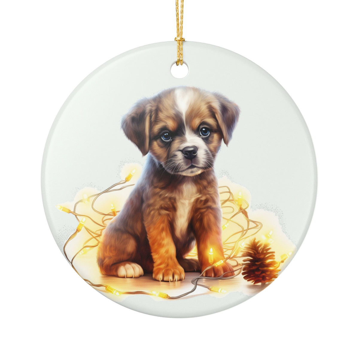 Ceramic Puppy Christmas Ornament   Item #942502