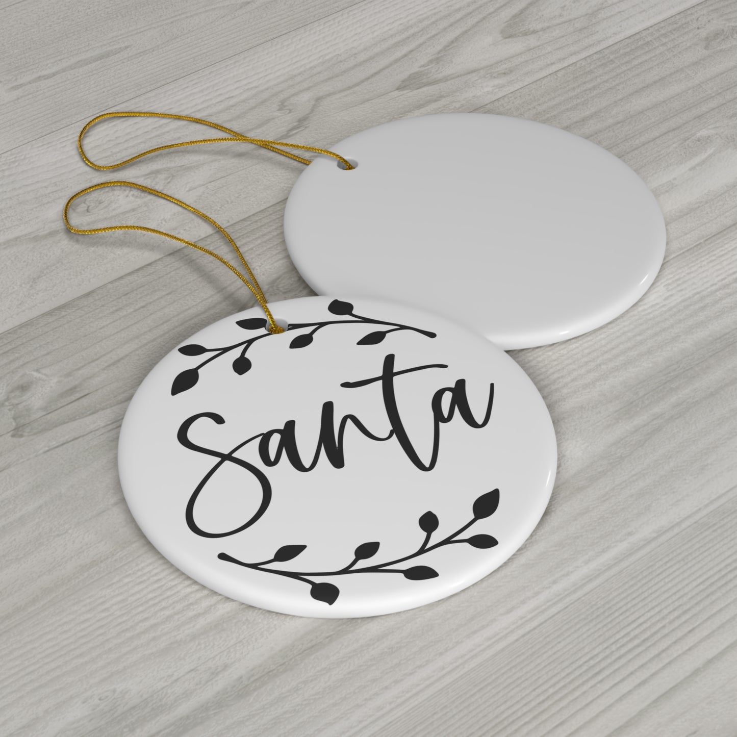 Santa Ceramic Disc Ornament         Item #271709