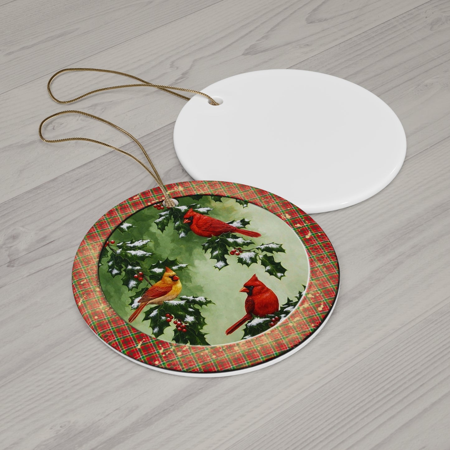 Cardinal Ceramic Disc Ornament     Item #8103803