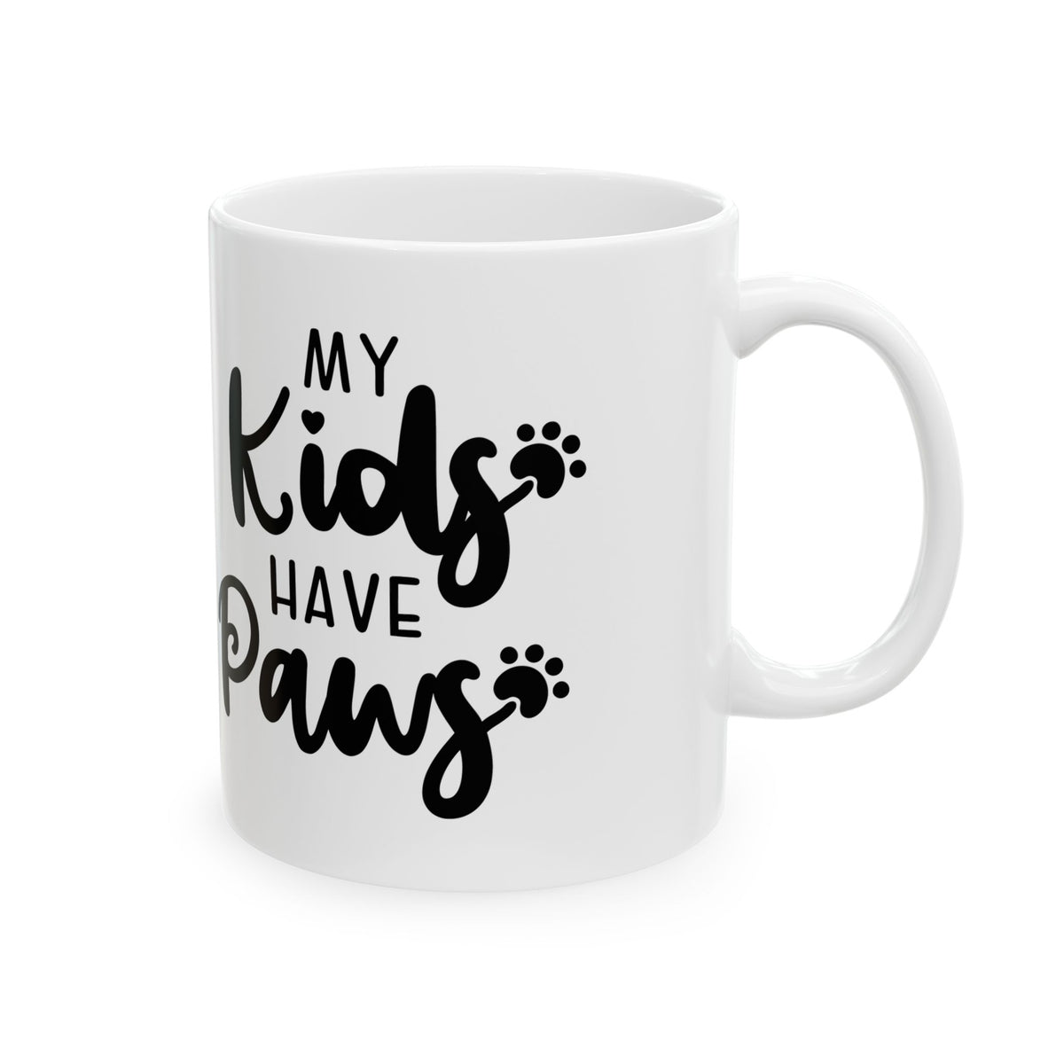 Ceramic Mug — “My Kinda Kids Have Paws” Paw-Print Dog Lover Coffee Mug 11oz   Item #711243