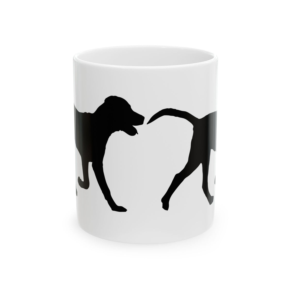 Labrador Dog Silhouette Ceramic Mug – Black Puppy Wraparound Coffee Cup for Dog Lovers 11oz  Item#276323