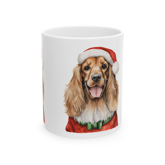 Cocker Spaniel Christmas Mug — Festive Dog Santa Coffee Cup 11oz  Item #692674
