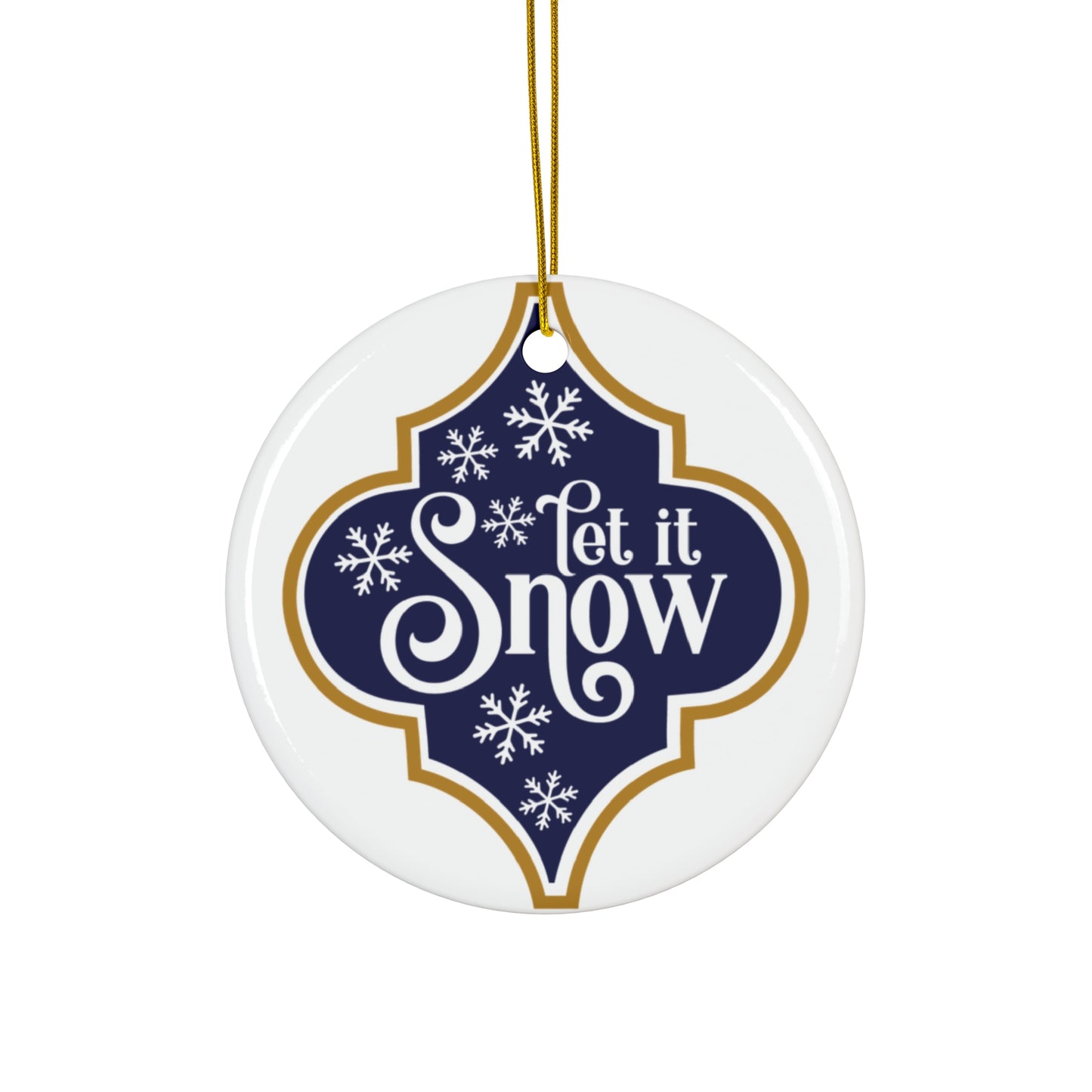 Let It Snow Ceramic Disc Ornament    Item #9837066