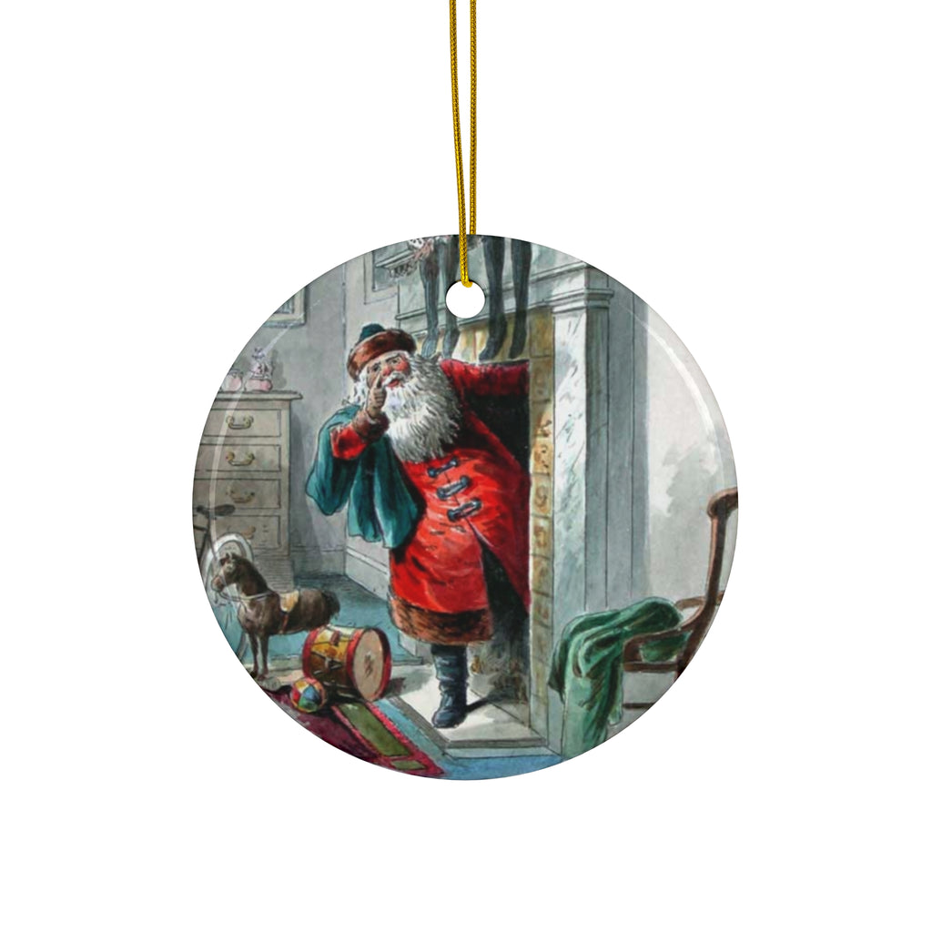 Santa Ceramic Disc Ornament             Item #935461 - Buckshot's Bargain Barn