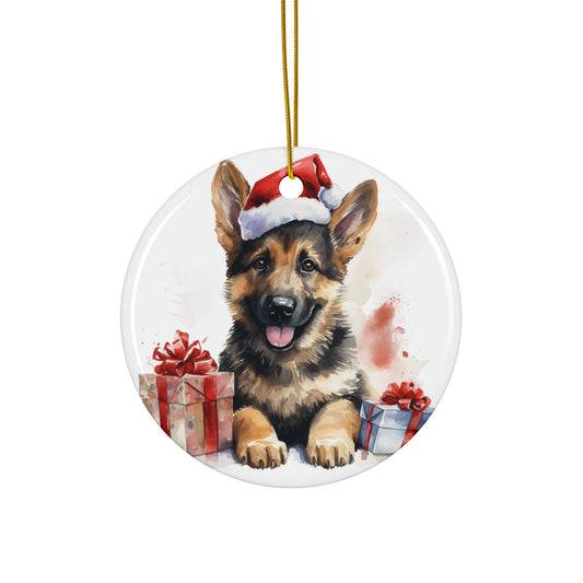 Ceramic Ornament - German Shepherd Christmas     Item #5850569