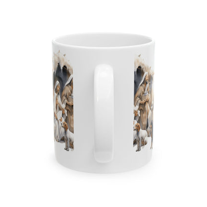 Nativity Scene Ceramic Mug with Mary, Joseph, Baby Jesus & Animals 11oz  Item #590879