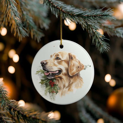 Golden Retriever Christmas Ceramic Ornament    Item #144171