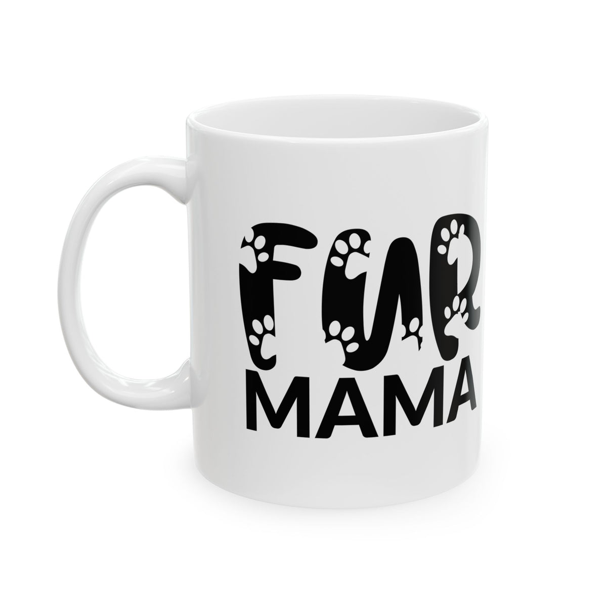 Fur Mama Ceramic Mug – Paw Print "Dog Mom" Coffee Cup 11oz   Item #777534