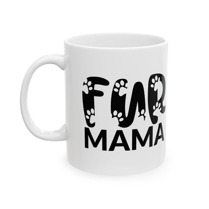 Fur Mama Ceramic Mug – Paw Print "Dog Mom" Coffee Cup 11oz   Item #777534
