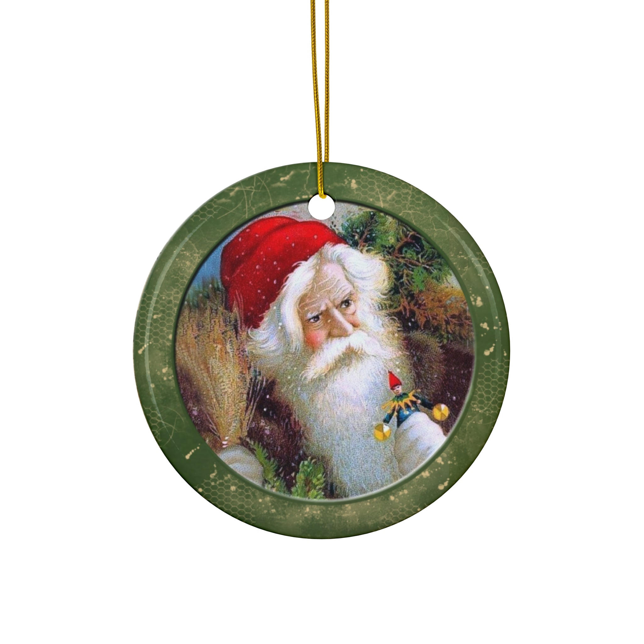 Santa Ceramic Disc Ornament            Item #5145905
