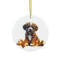 Christmas Dog Ceramic Disc Ornament                Item #3793243