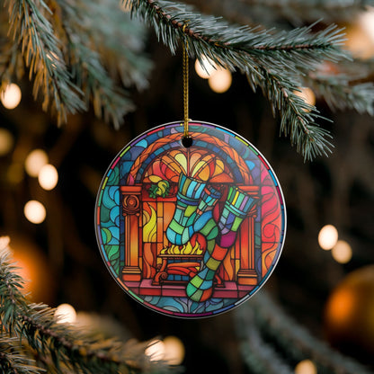 Stained Glass Saxophone Ceramic Ornament   Item #273259