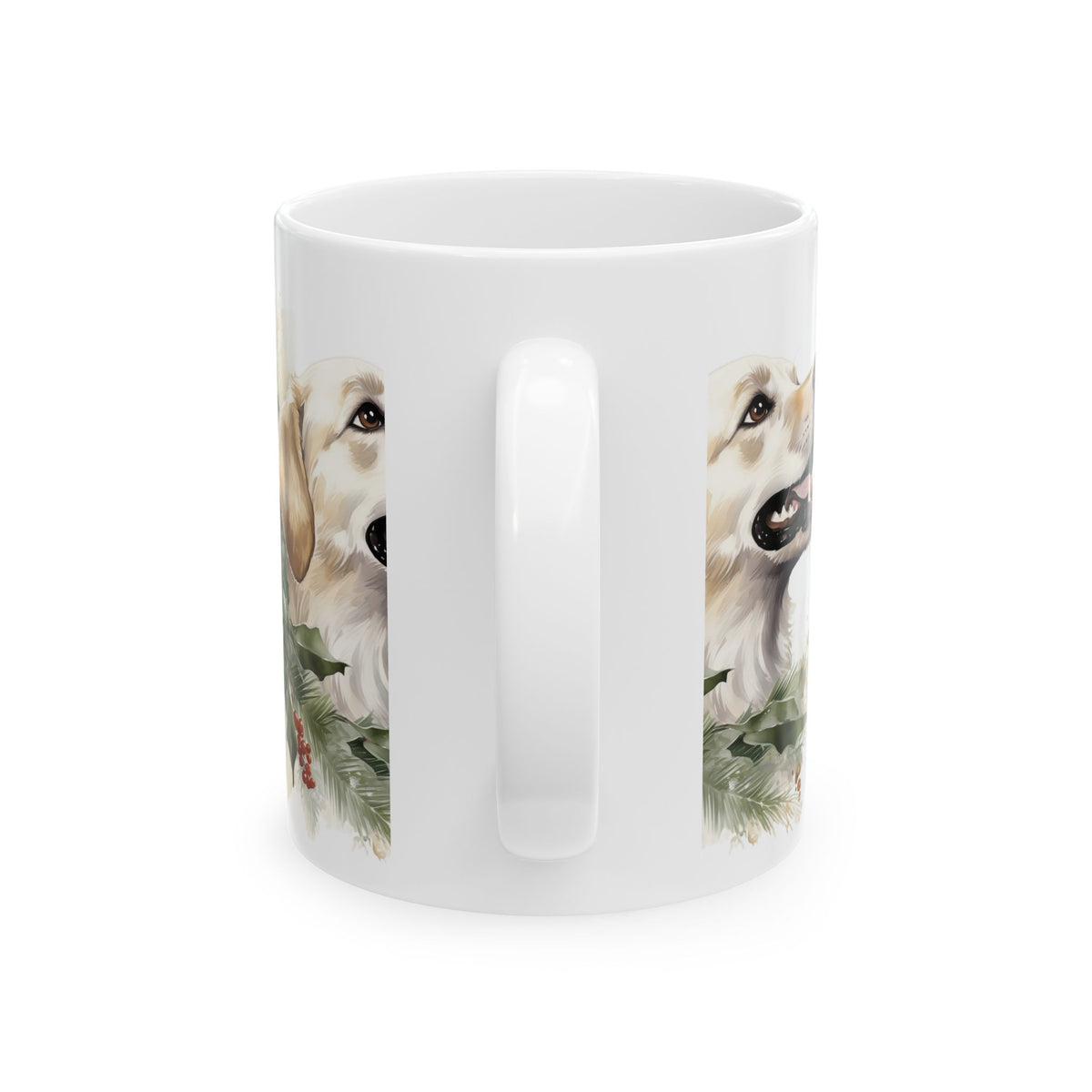 Dog Christmas Mug – Watercolor Dog with Holly 11oz  Item #853348