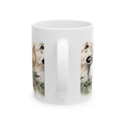 Dog Christmas Mug – Watercolor Dog with Holly 11oz  Item #853348