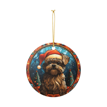 Brussels Griffon Dog Christmas Ceramic Ornament Item #63887