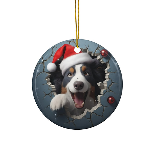 CERAMIC ORNAMENT - 3D CHRISTMAS DOG        Item #1162229