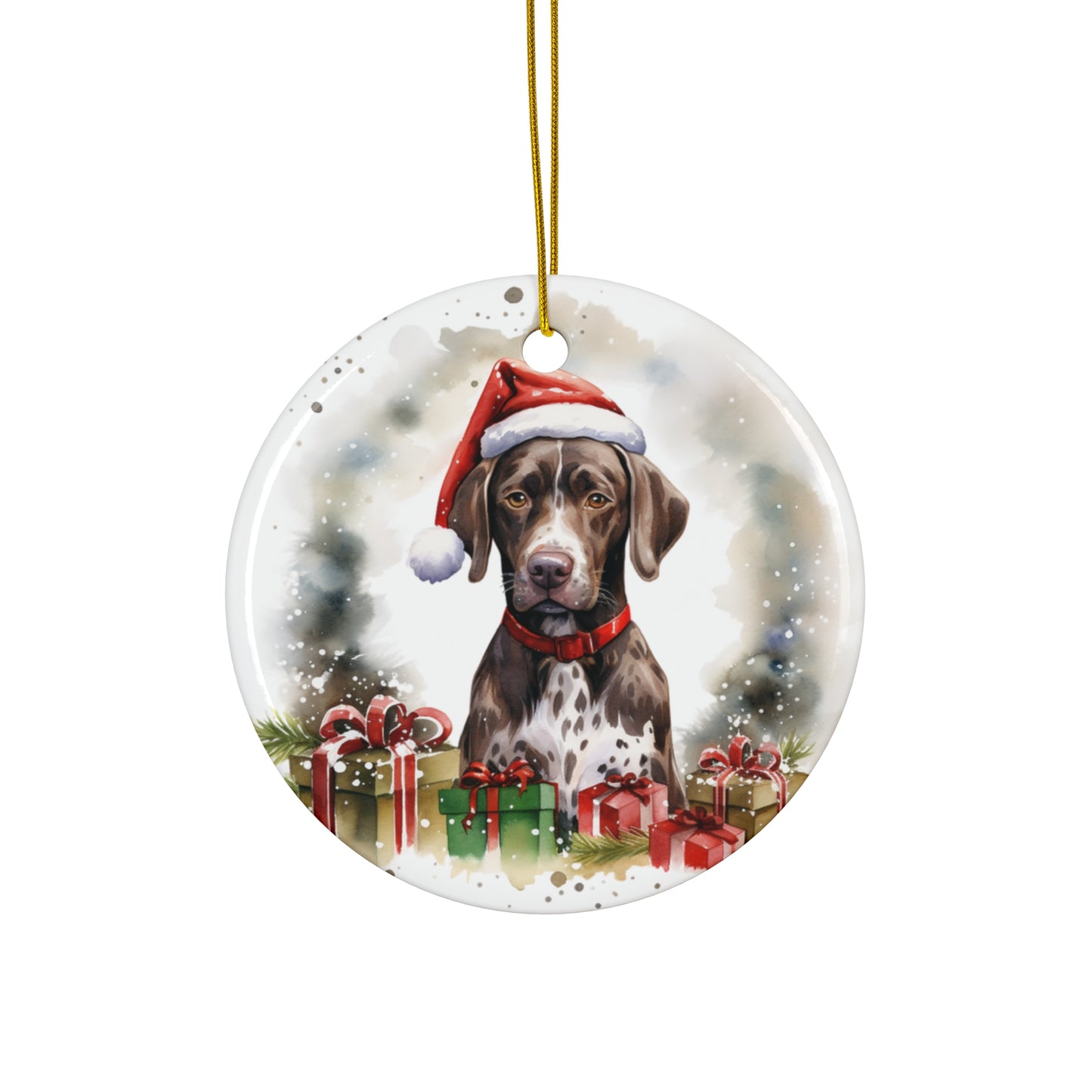 Ceramic Ornament - German Short Hair Pointer Christmas     Item #4251488