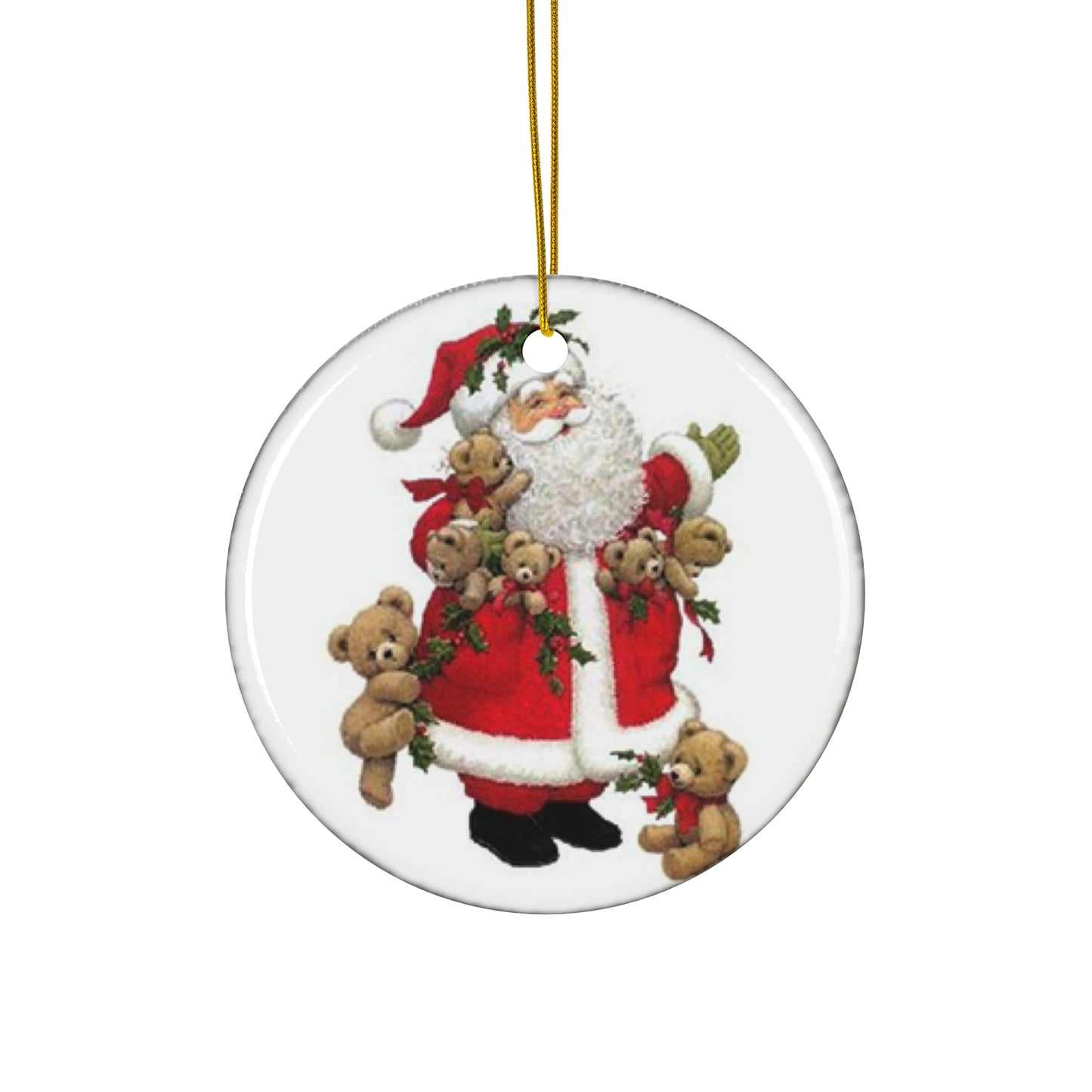 Santa Ceramic Disc Ornament        Item #1970916