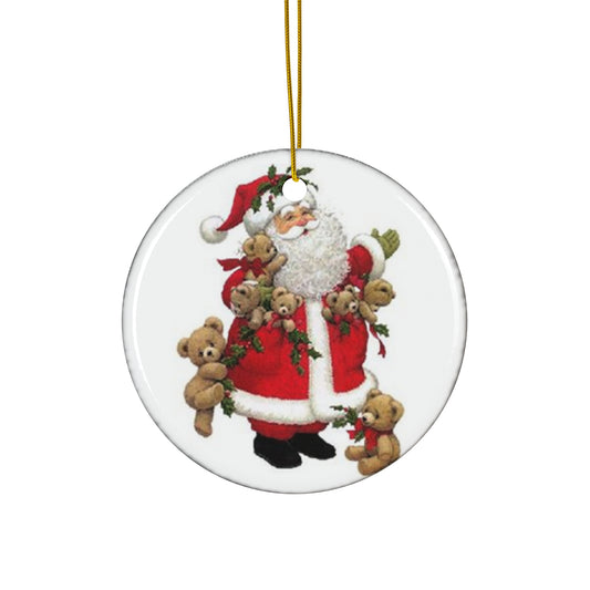 Santa Ceramic Disc Ornament        Item #1970916