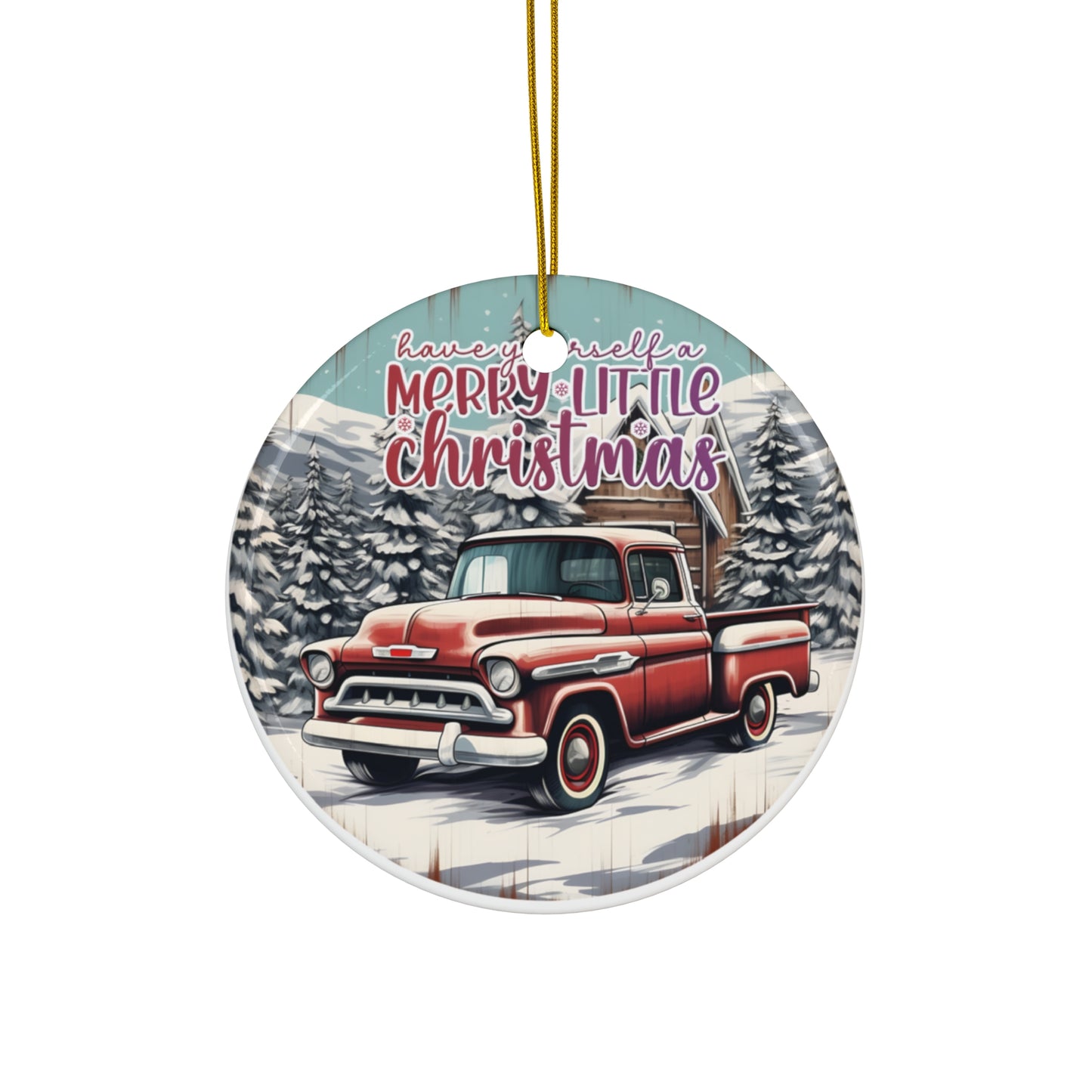 Red Truck Ceramic Ornament          Item #1941054